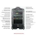 Portables PA System 200 W, 2 Wege, Akkubetrieb, ohne CD/Tape – Bild 2