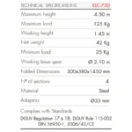 ELC-730 Teleskophebeturm „Top Loading“. Abnehmbare Beine und Sockel mit Rädern – Bild 5