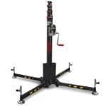 ELC-735 Teleskophebeturm „Top Loading“. Abnehmbare Beine und Sockel mit Rädern