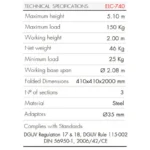 ELC-740 Teleskophebeturm „Top Loading“. Abnehmbare Beine und Sockel mit Rädern – Bild 7