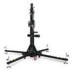 ELC-750 Teleskophebeturm „Top Loading“. Abnehmbare Beine und Sockel mit Rädern