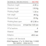 ELC-750 Teleskophebeturm „Top Loading“. Abnehmbare Beine und Sockel mit Rädern – Bild 7