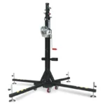 ELC-760/M Teleskophebeturm „Top Loading“. Abnehmbare Beine und Sockel mit Rädern