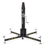 ELC-765 Teleskophebeturm „Top Loading“. Abnehmbare Beine und Sockel mit Rädern
