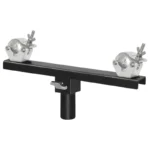 Traversenadapter mit Kupplungen und einem Ø 55 mm Schaft. Für Traversen von 40 bis 52 cm